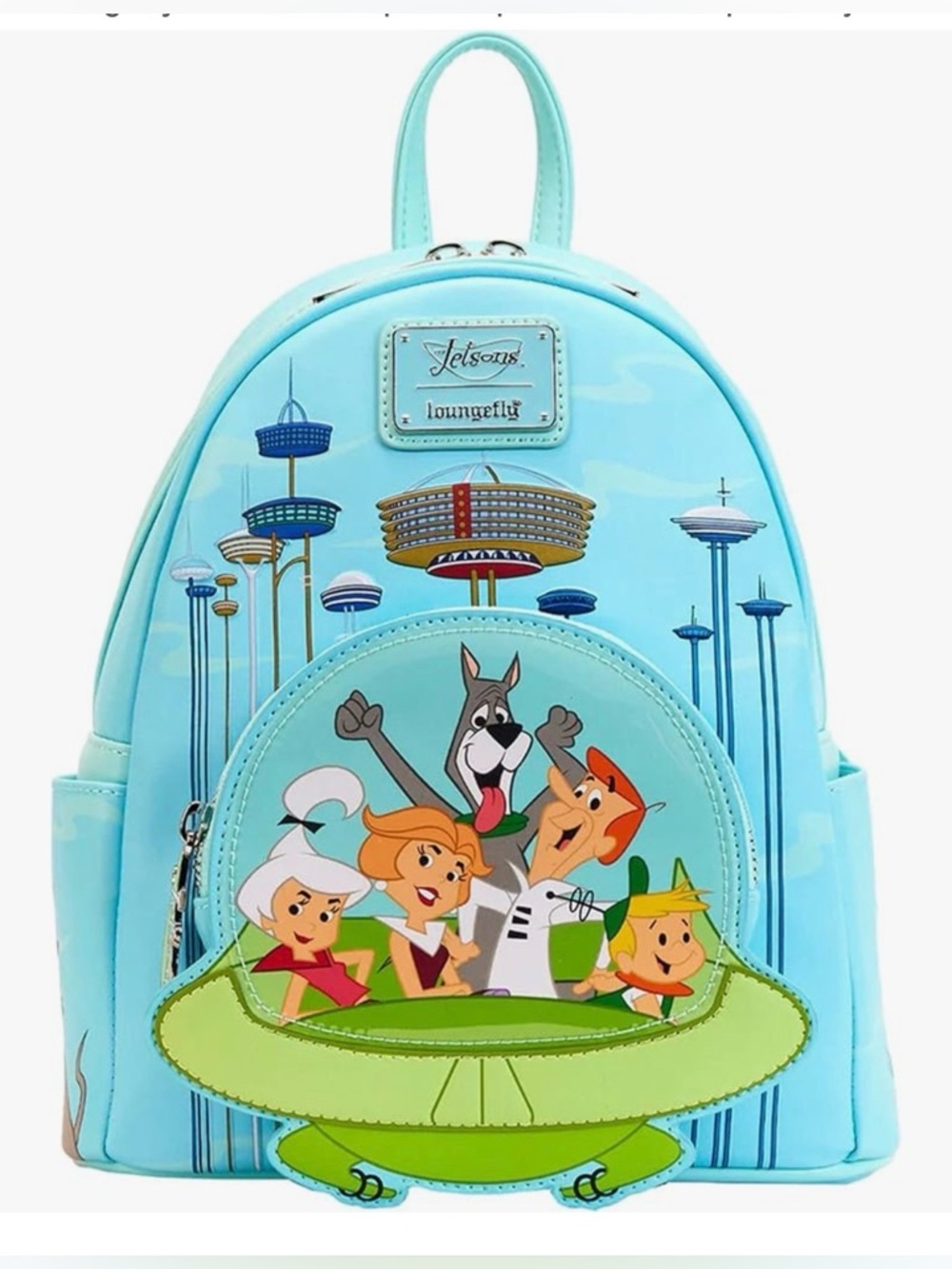 Loungefly Kids Jetsons Light Blue Mini Backpack with Character Art
